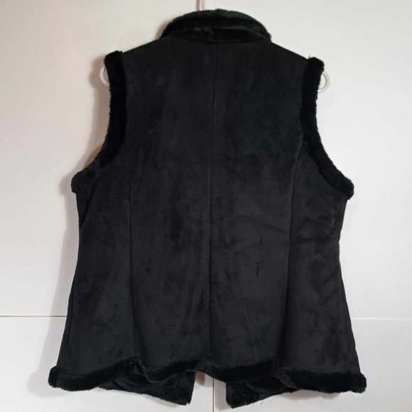 Coldwater‎ Creek Black Polyester Faux Lined Vest Size Medium - Picture 2 of 12